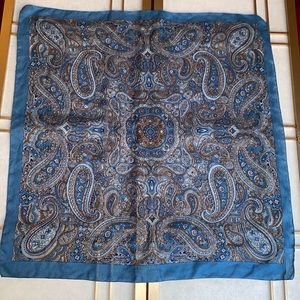 5/$25 Vintage Glentex square scarf. Beautiful blue paisley scarf